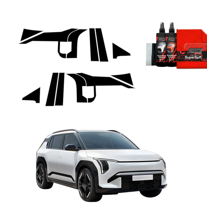 12in1 Schwarze Grizz Protector schutzfolie für A-B-C-Säule - Kia EV3 GT Line (2025-2026)