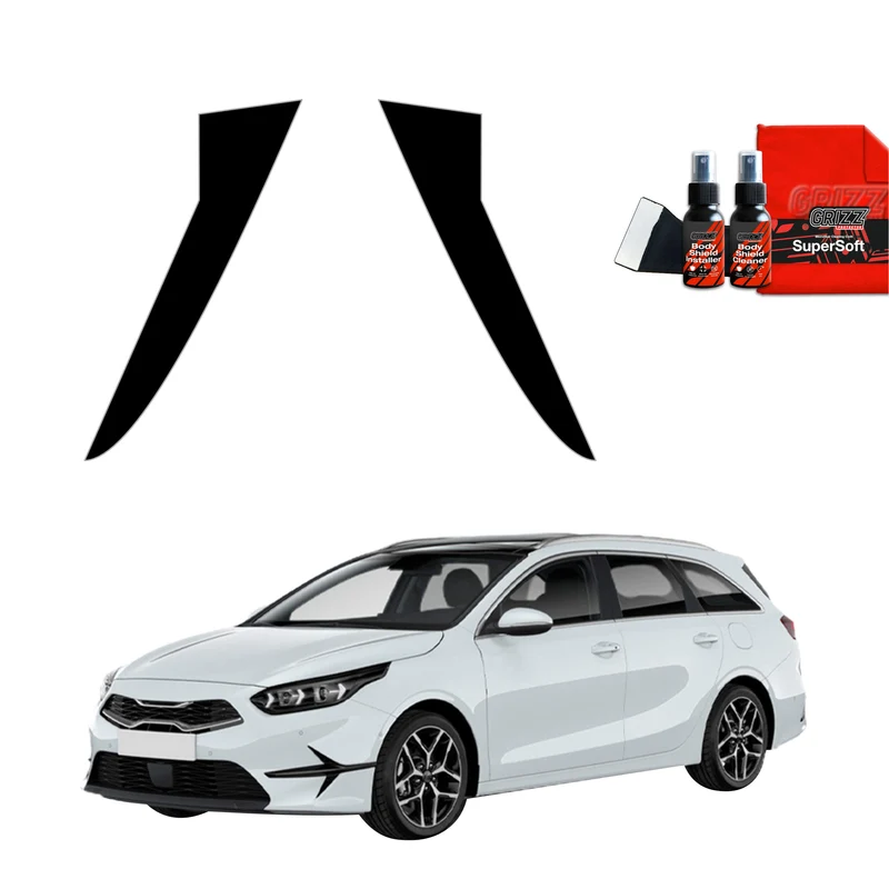 2in1 Schwarze Grizz Protector schutzfolie für B-C-Säule - Kia Ceed SW Kombi (2021-2025)