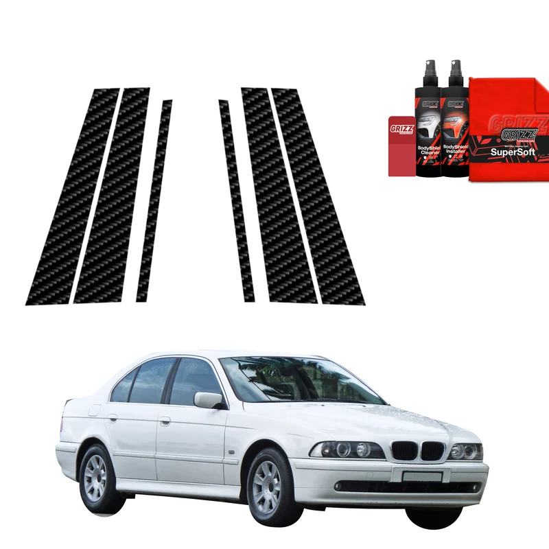 6in1 Kohlenstoff Schutzfolie Grizz Protector für B-C-Säule - BMW 5 E39 Sedan (1995-2003)