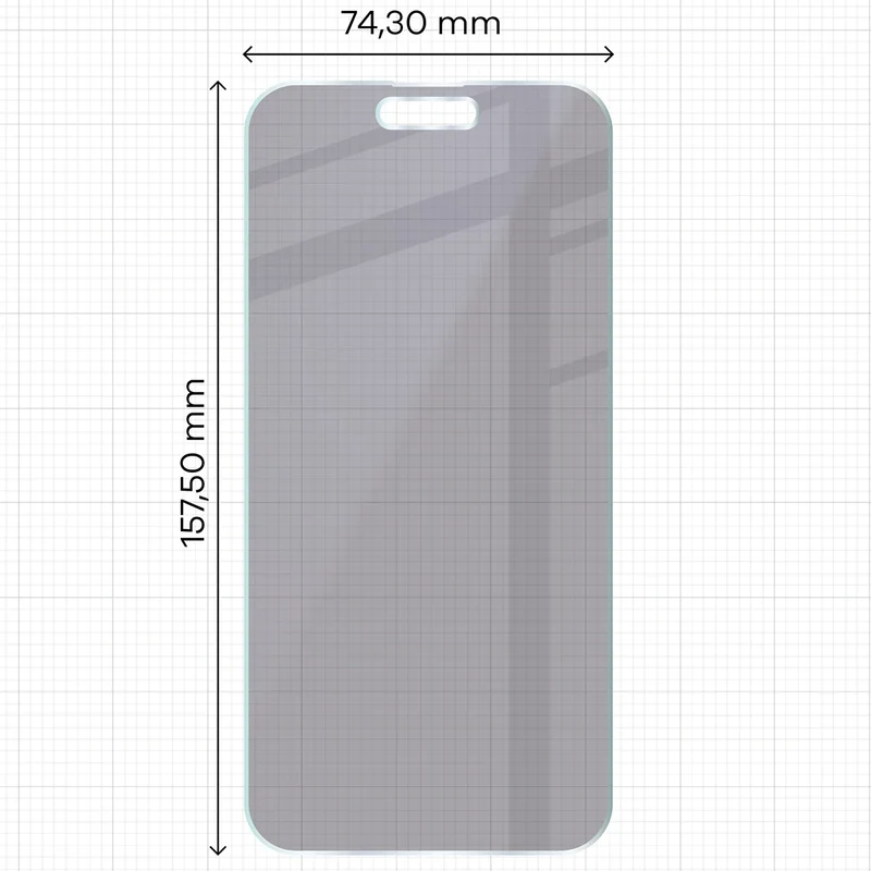 Hybridglas mit Privatschutzfilter für iPhone 15 Plus, Bizon Hybrid Shadow, Matt
