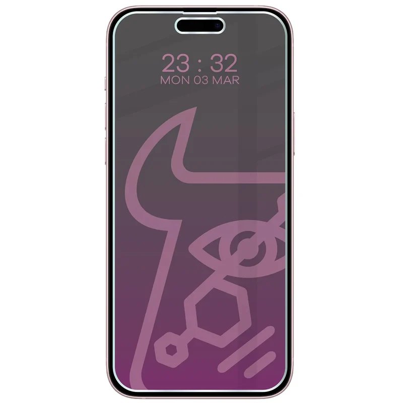 Hybridglas mit Privatschutzfilter für iPhone 15 Plus, Bizon Hybrid Shadow, Matt