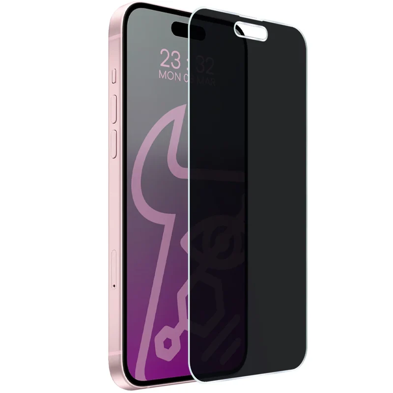 Hybridglas mit Privatschutzfilter für iPhone 15 Plus, Bizon Hybrid Shadow, Matt