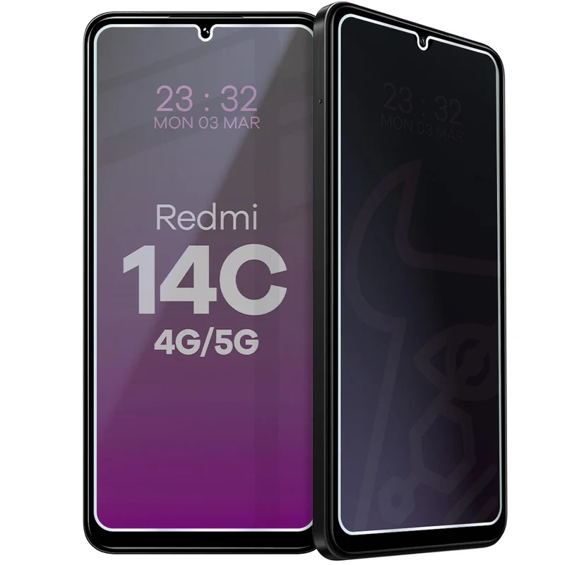 Hybridglas mit Privatschutzfilter für Xiaomi Redmi 14C 4G / 5G, Bizon Hybrid Shadow, Matt