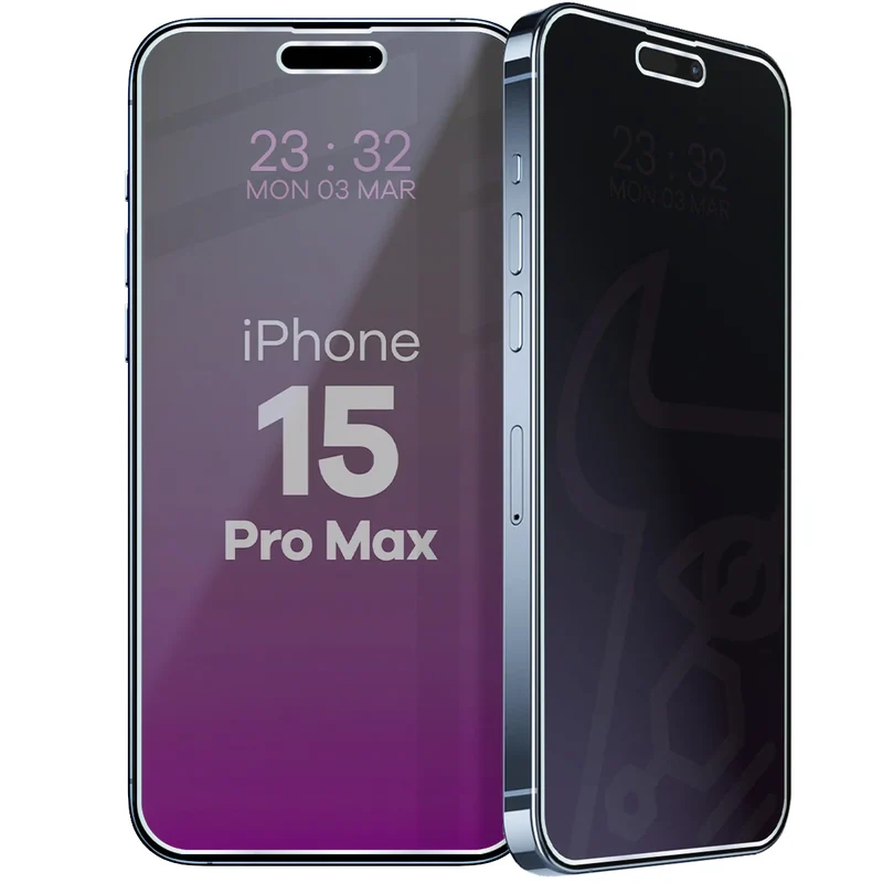 Hybridglas mit Privatschutzfilter für iPhone 15 Pro Max, Bizon Hybrid Shadow, Matt
