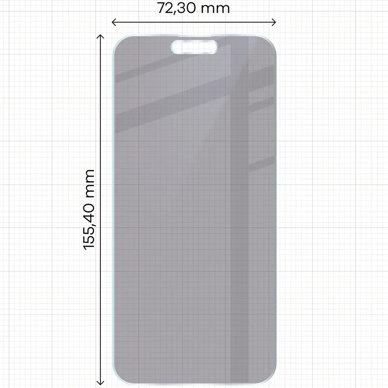 Hybridglas mit Privatschutzfilter für iPhone 15 Pro Max, Bizon Hybrid Shadow, Matt
