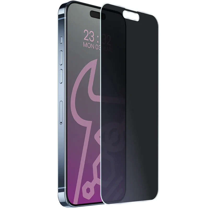 Hybridglas mit Privatschutzfilter für iPhone 15 Pro Max, Bizon Hybrid Shadow, Matt