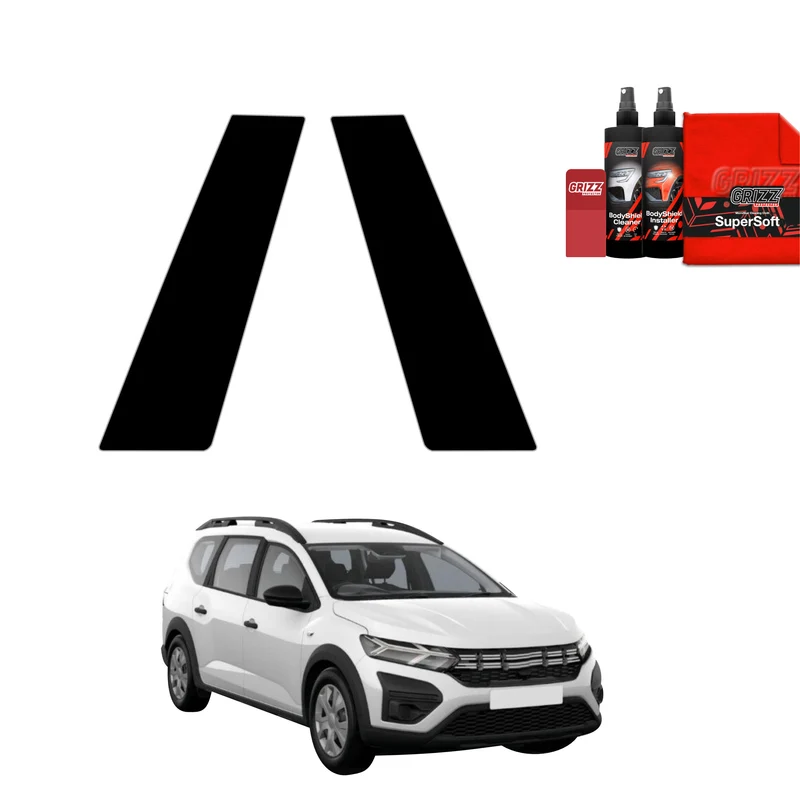 2in1 Schwarze Grizz Protector schutzfolie für B-Säule - Dacia Jogger (2022-2026)
