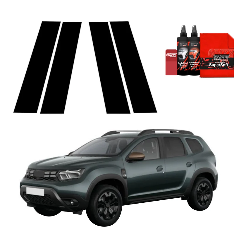4in1 Schwarze Grizz Protector schutzfolie für B-Säule - Dacia Duster (2024-2026)