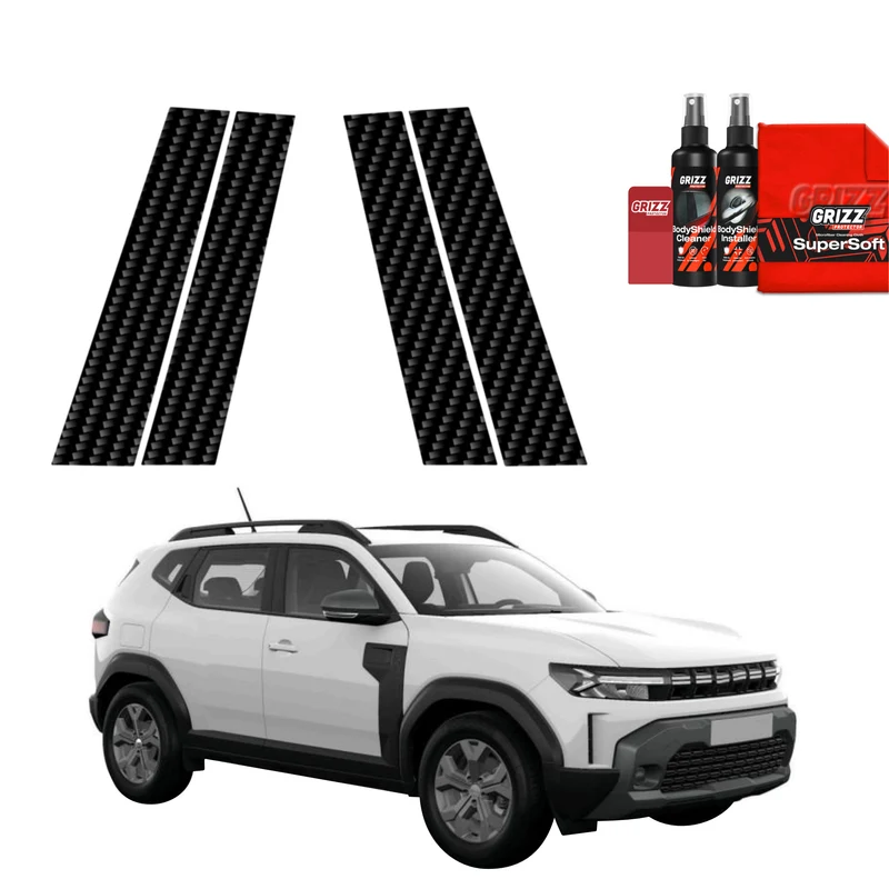 4in1 Kohlenstoff Schutzfolie Grizz Protector für B-Säule - Dacia Duster (2024-2026)