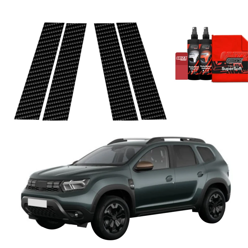 4in1 Kohlenstoff Schutzfolie Grizz Protector für B-Säule - Dacia Duster (2024-2026)