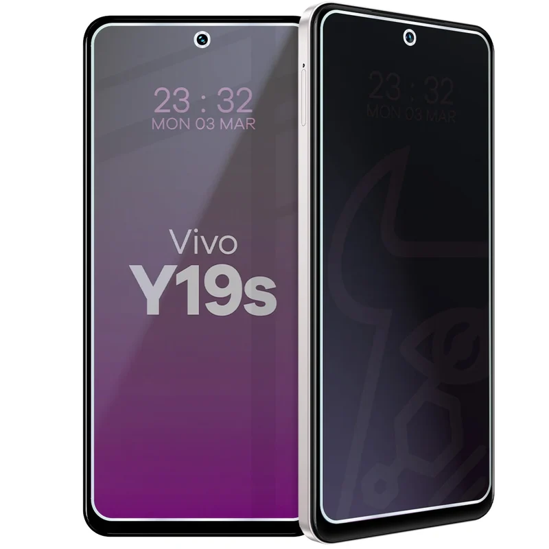 Hybridglas mit Privatschutzfilter für Vivo Y19s, Bizon Hybrid Shadow, Matt