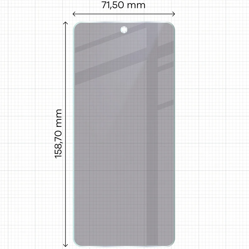 Hybridglas mit Privatschutzfilter für Realme 14T 5G, Bizon Hybrid Shadow, Matt