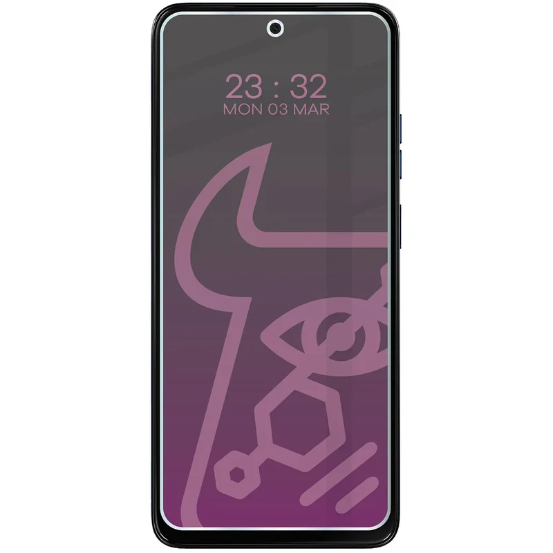 Hybridglas mit Privatschutzfilter für Motorola Moto G15, Bizon Hybrid Shadow, Matt