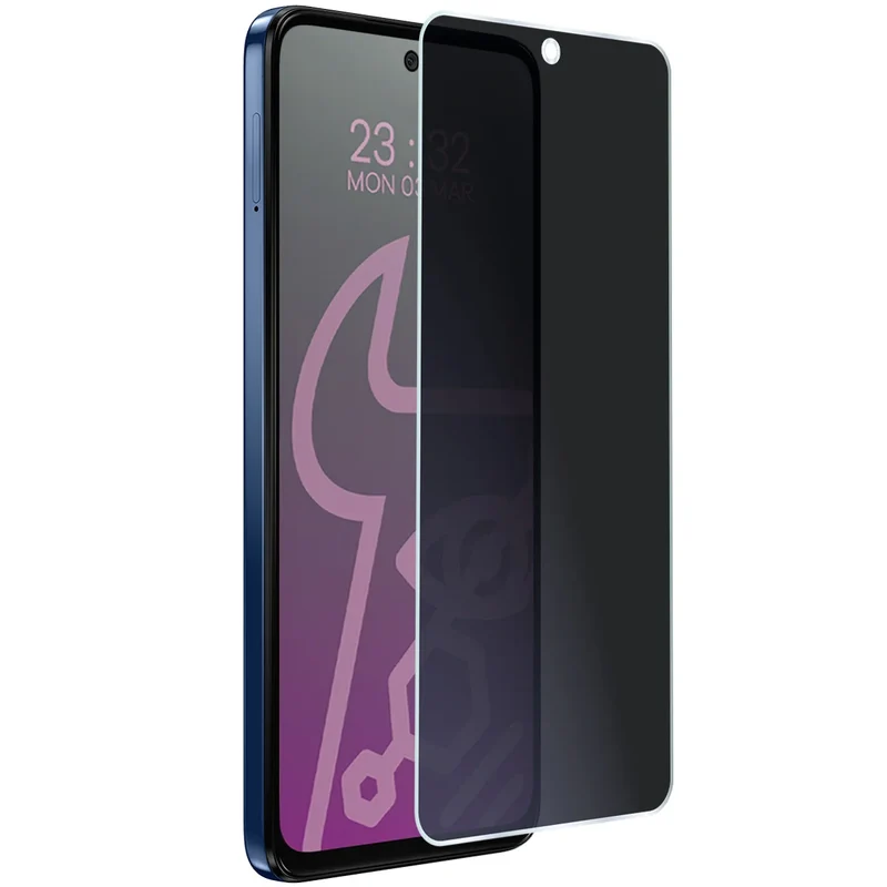 Hybridglas mit Privatschutzfilter für Motorola Moto G15, Bizon Hybrid Shadow, Matt