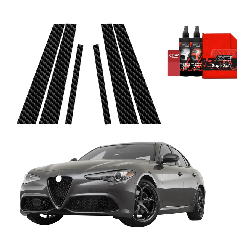 6in1 Kohlenstoff Schutzfolie Grizz Protector für B-C-Säule - Alfa Romeo Giulia (2023-2026)