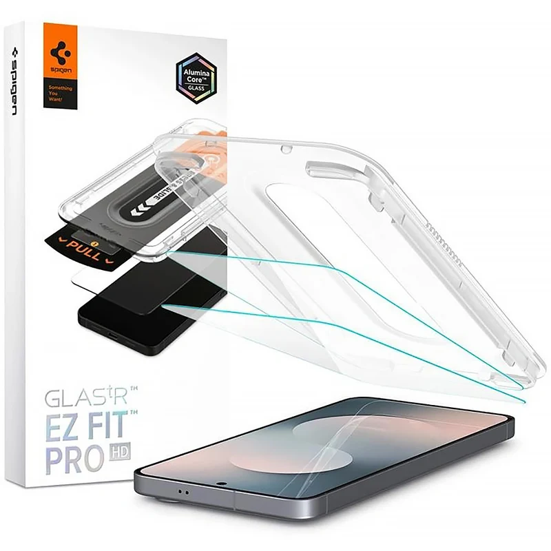 Glas + Applikator für Galaxy S26 FE/S25 FE, Spigen Glas.tR EZ Fit Pro 2-Pack (AC)