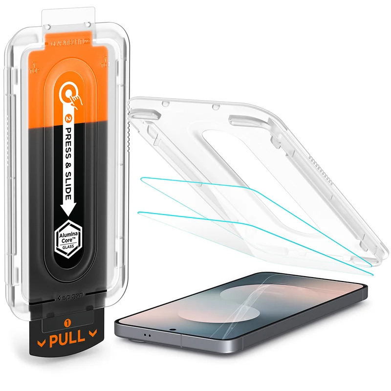 Glas + Applikator für Galaxy S26 FE/S25 FE, Spigen Glas.tR EZ Fit Pro 2-Pack (AC)