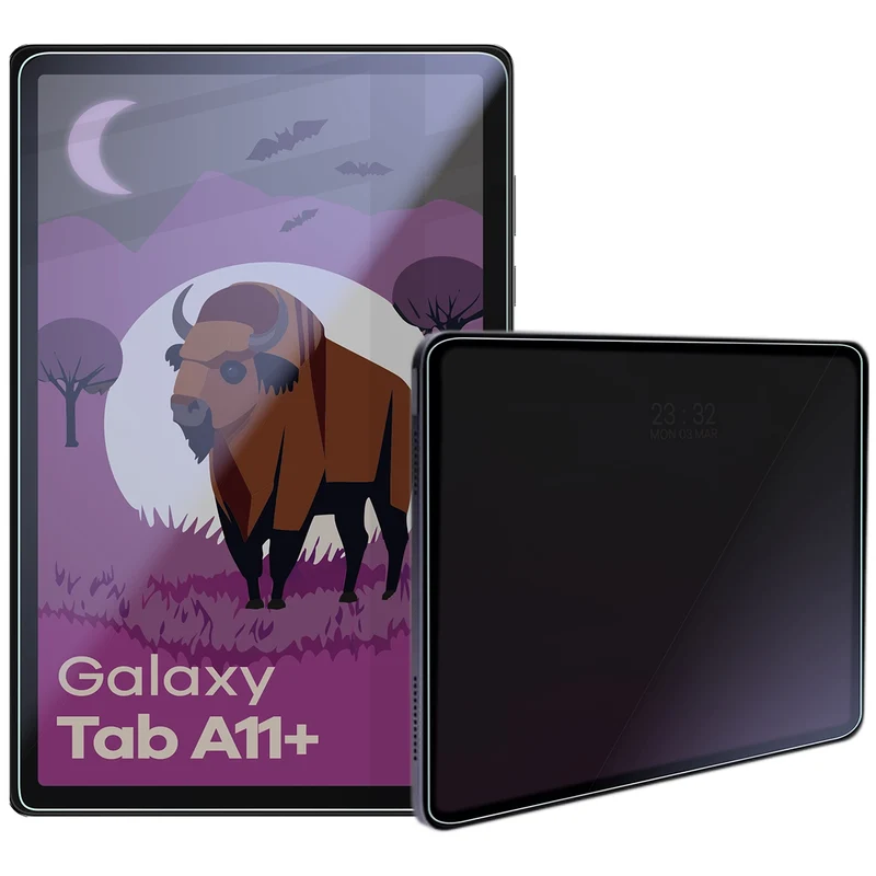 Hybridglas mit Privatschutzfilter für Galaxy Tab A11+, Bizon Tab Hybrid Shadow, Matt