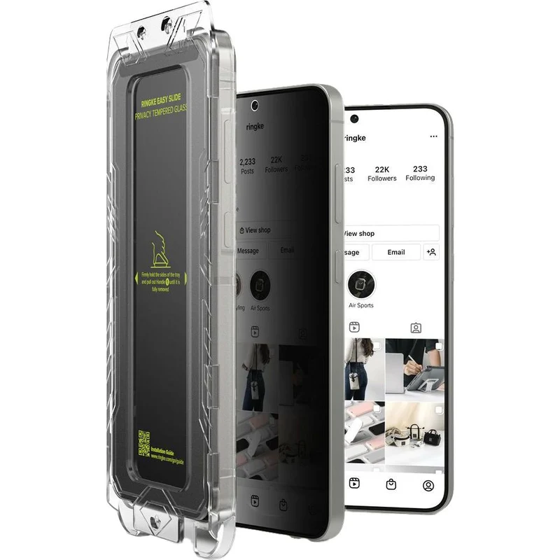 Sichtschutzglas mit Applikator für Samsung Galaxy S25 Plus, Ringke Easy Slide, 2 Stück