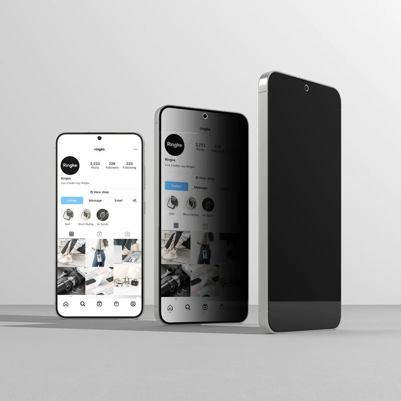 Sichtschutzglas mit Applikator für Samsung Galaxy S25 Plus, Ringke Easy Slide, 2 Stück