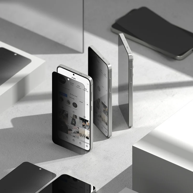 Sichtschutzglas mit Applikator für Samsung Galaxy S25 Plus, Ringke Easy Slide, 2 Stück