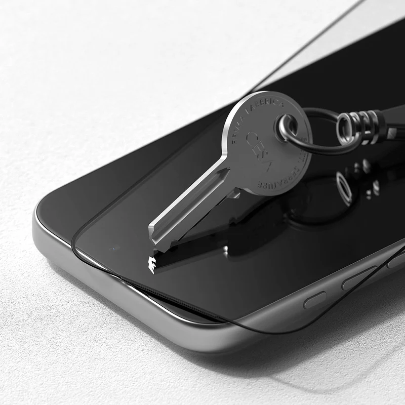 Gehärtetes Antireflexglas mit Applikator für iPhone 17 Pro, Ringke Easy Slide AR, 1 Stück, schwarzer Rahmen