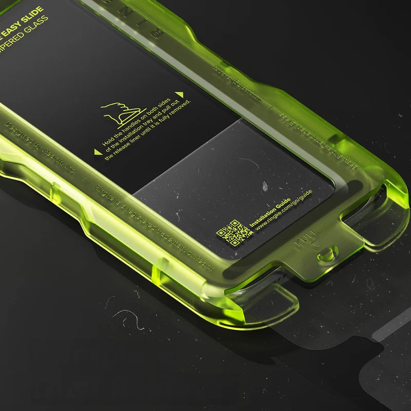 Gehärtetes Antireflexglas mit Applikator für iPhone 17 Pro, Ringke Easy Slide AR, 1 Stück, schwarzer Rahmen