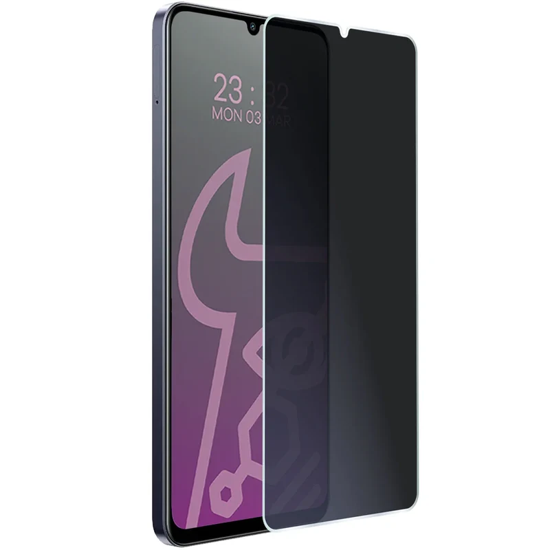 Hybridglas mit Privatschutzfilter für Realme Note 60, Bizon Hybrid Shadow, Matt