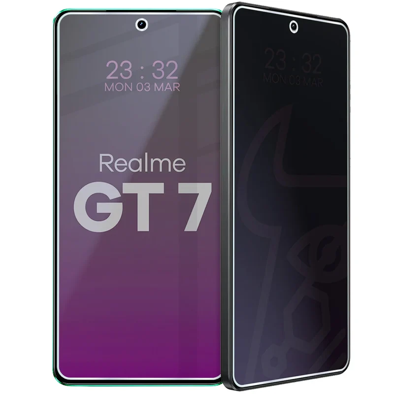 Hybridglas mit Privatschutzfilter für Realme GT 7, Bizon Hybrid Shadow, Matt