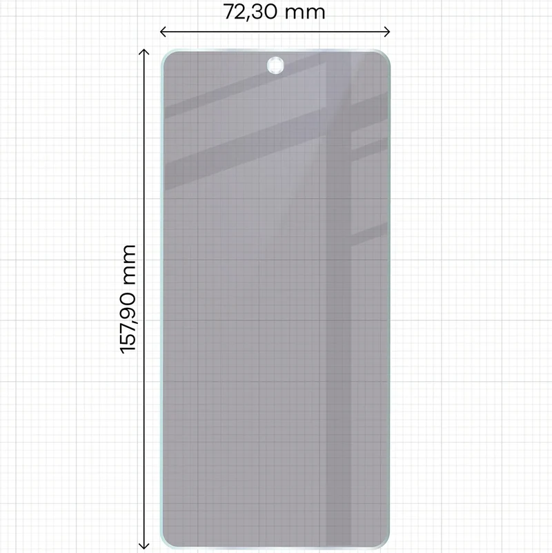 Hybridglas mit Privatschutzfilter für Realme GT 7, Bizon Hybrid Shadow, Matt