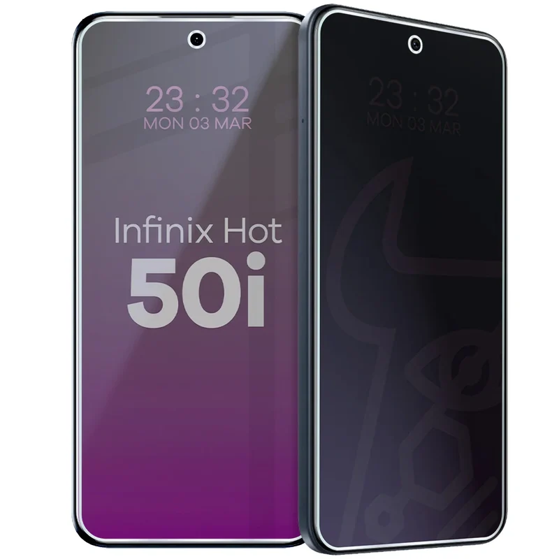 Hybridglas mit Privatschutzfilter für Infinix Hot 50i, Bizon Hybrid Shadow, Matt