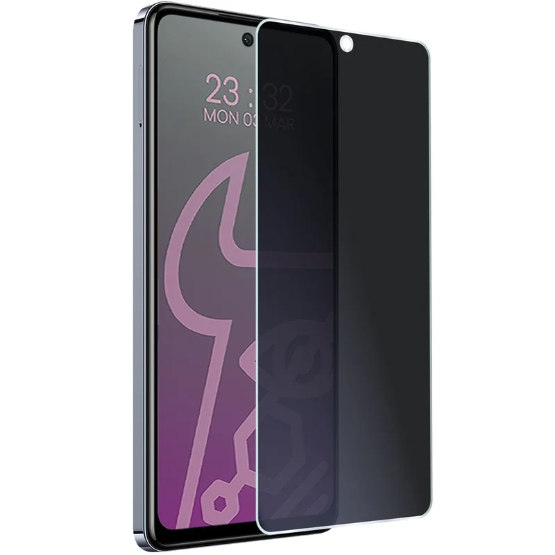 Hybridglas mit Privatschutzfilter für Infinix Hot 40 Pro, Bizon Hybrid Shadow, Matt