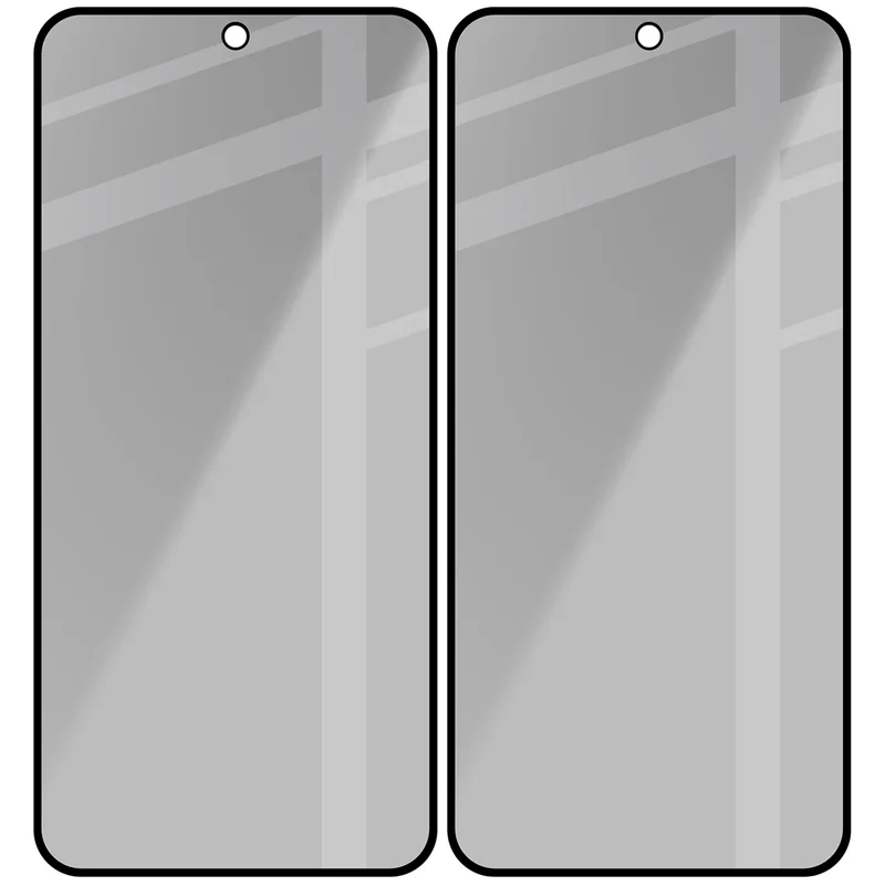 Gehärtetes Glas mit Privatschutzfilter für Galaxy S26 FE / S25 FE / S24 FE / A37 5G / A36 5G / A56 5G, Bizon Glass Edge Shadow Duo, getönt mit schwarzer Rahmen, 2 Stück