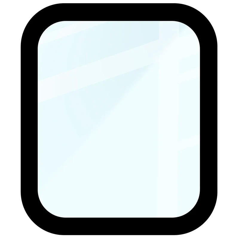 Hybrides Glas für Apple Watch SE 3 / SE 2 / SE / 6 / 5 / 4 (44 mm), Bizon Glass Watch Edge Hybrid, Schwarz