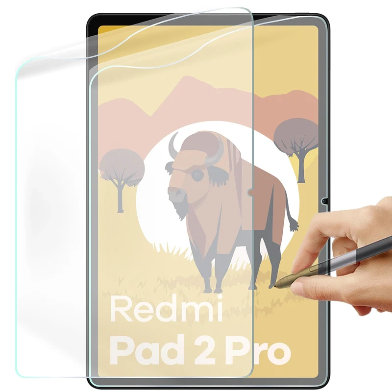 Papierimitationsfolie für Xiaomi Redmi Pad 2 Pro, Bizon Film Tab Papirus Duo, 2 Stück