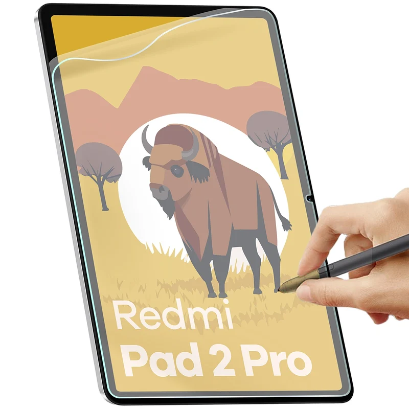 Papierimitationsfolie für Xiaomi Redmi Pad 2 Pro, Bizon Film Tab Papirus Duo, 2 Stück