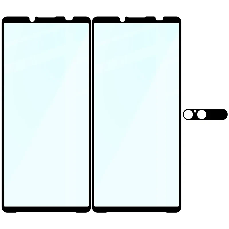 Gehärtetes Glas - 2 Stück + Kameraschutz für Sony Xperia 10 VII, Bizon Glass Edge Pack, Schwarz