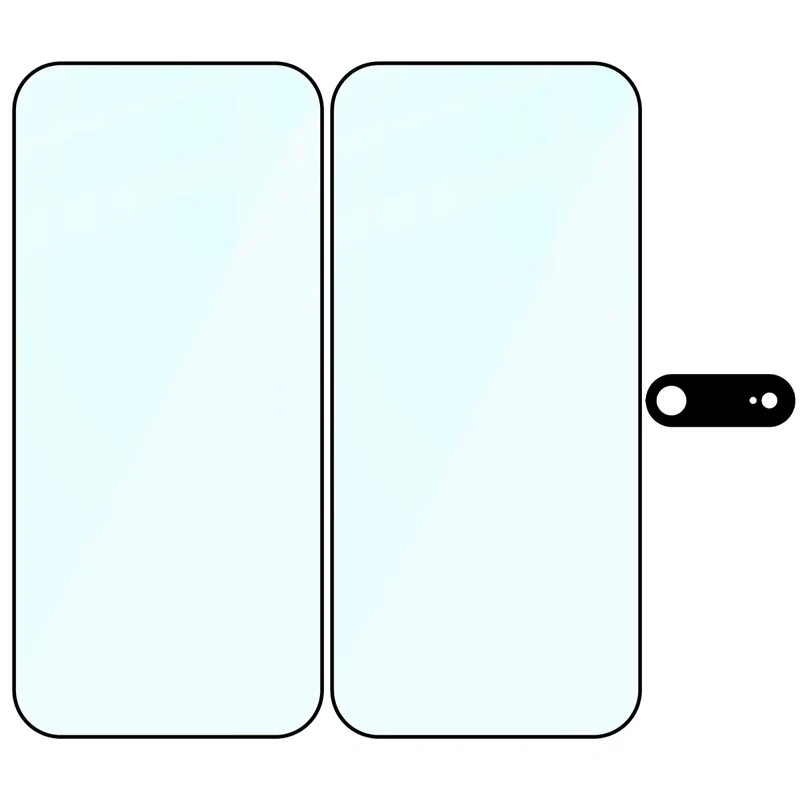 Gehärtetes Glas - 2 Stück + Kameraschutz für iPhone Air, Bizon Glass Edge Pack, Schwarz