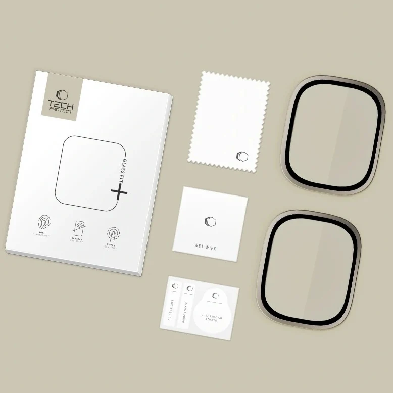 Gehärtetes Glas für Apple Watch Ultra 4/3/2/1 49 mm, 2 Stück, Tech-Protect Glass Ring, Titanium