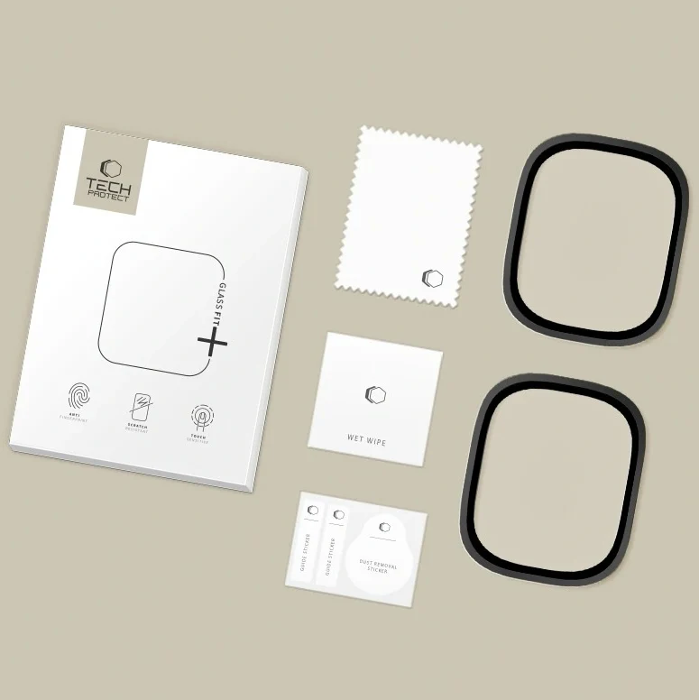 Gehärtetes Glas für Apple Watch Ultra 4/3/2/1 49 mm, 2 Stück, Tech-Protect Glass Ring, Schwarz