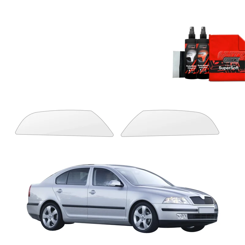 2in1 Schutzfolie Grizz Protector für Scheinwerfer - Skoda Octavia 2 (2004-2008)