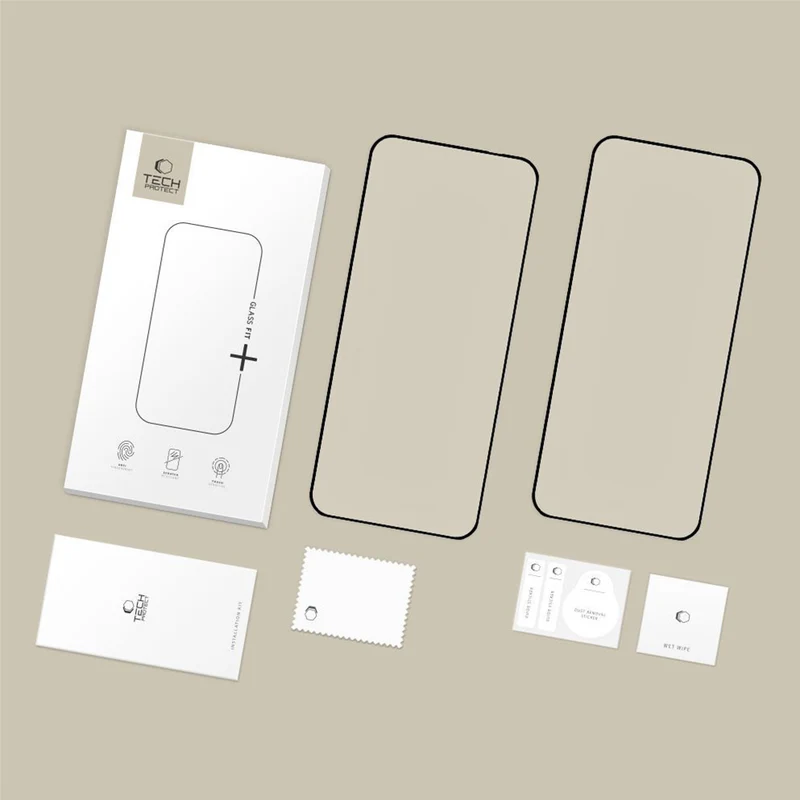 Gehärtetes Glas für Motorola Edge 60 Neo / 50 Neo, Tech-Protect Glass Fit Plus, 2 Stück, Schwarzer Rahmen