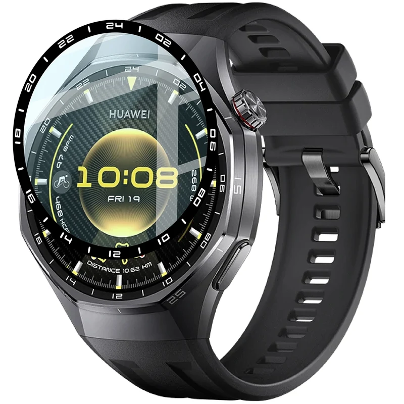 Hybrides Glas für Huawei Watch GT7 Pro 46 mm / GT6 Pro 46 mm, Bizon Glass Watch Edge Hybrid, Schwarz