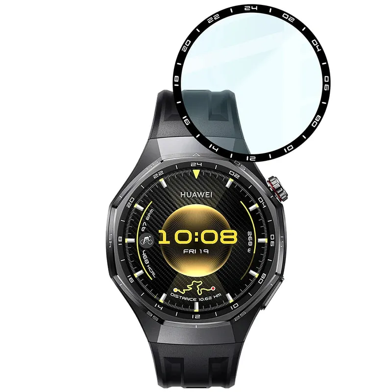 Hybrides Glas für Huawei Watch GT7 Pro 46 mm / GT6 Pro 46 mm, Bizon Glass Watch Edge Hybrid, Schwarz