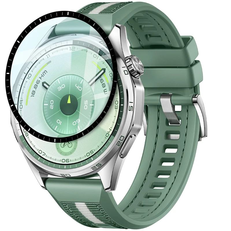 Hybrides Glas für Huawei Watch GT6 46 mm, Bizon Glass Watch Edge Hybrid, Schwarz