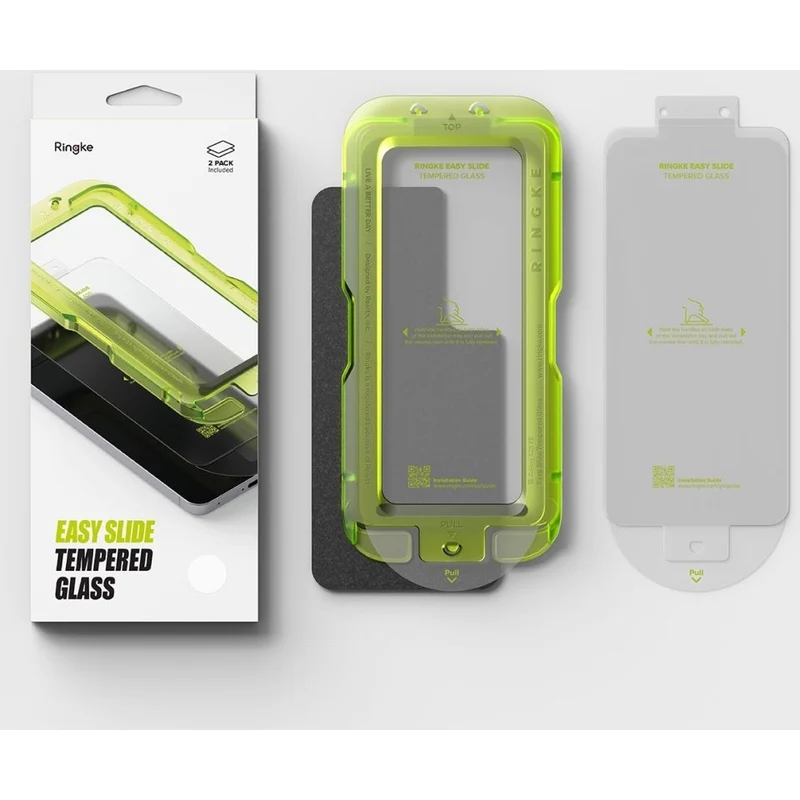 Gehärtetes Bildschirmglas mit Applikator für Samsung Galaxy S26 FE/S25 FE, Ringke Easy Slide, 2 Stück