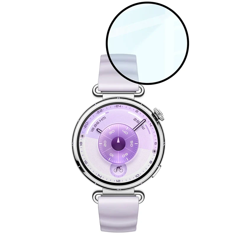 Hybrides Glas für Huawei Watch GT6 41 mm, Bizon Glass Watch Edge Hybrid, Schwarz
