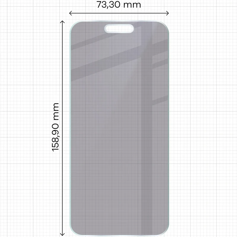 Hybridglas mit Privatschutzfilter für iPhone 17 Pro Max, Bizon Hybrid Shadow, Matt