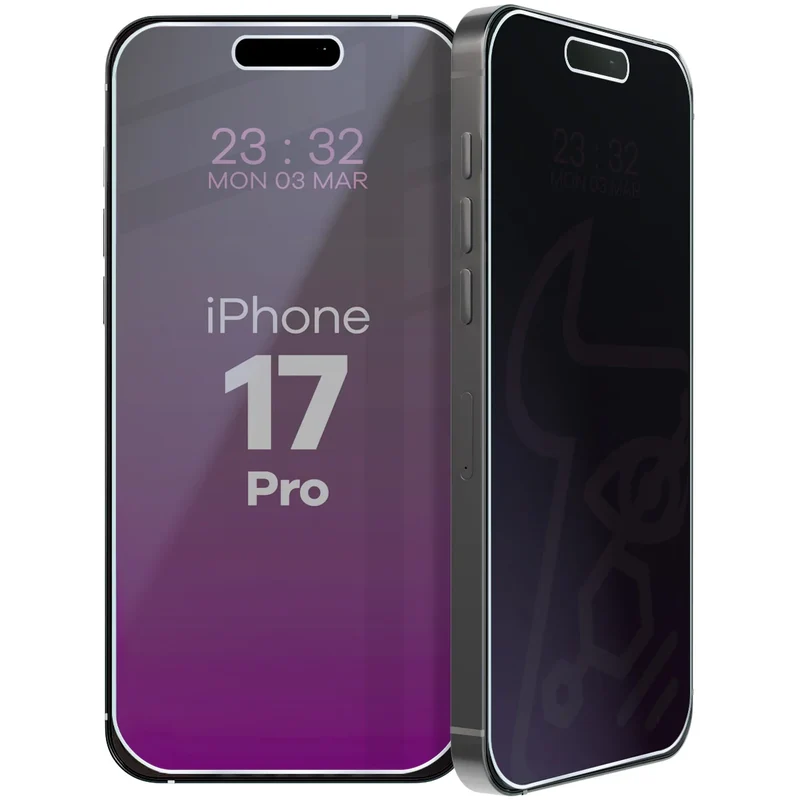Hybridglas mit Privatschutzfilter für iPhone 17 Pro, Bizon Hybrid Shadow, Matt