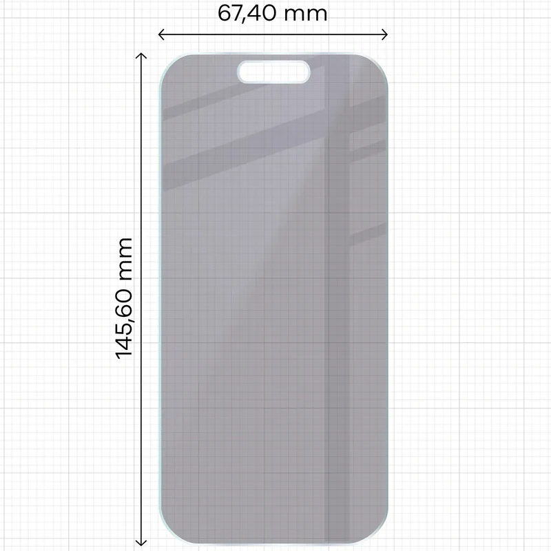 Hybridglas mit Privatschutzfilter für iPhone 17 Pro, Bizon Hybrid Shadow, Matt